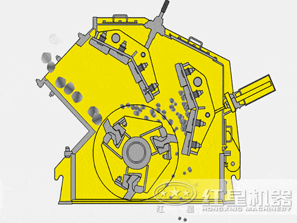 明礬石反擊式破碎機(jī)工作原理