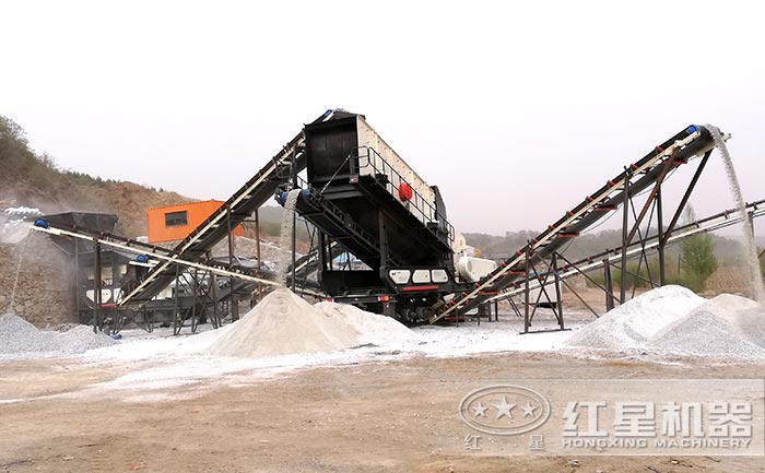 時產30噸移動破生產現場實拍