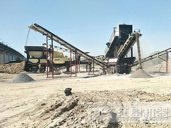 新型車載移動(dòng)式破碎站生產(chǎn)現(xiàn)場(chǎng)實(shí)拍