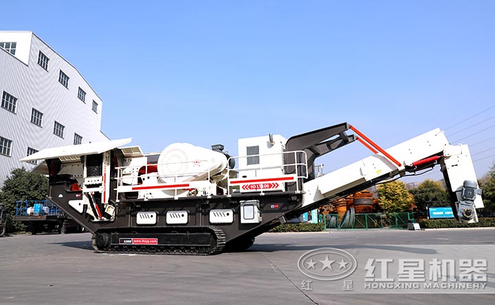 建筑垃圾移動破碎站設備實拍（履帶式）