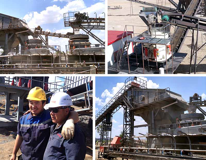 河南紅星石灰石圓錐破碎機(jī)作業(yè)現(xiàn)場(chǎng)