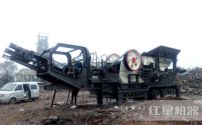 移動式人工碎石機+顎破