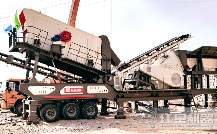 紅星移動重錘式破碎機現(xiàn)場展示，可安排就近現(xiàn)場考察