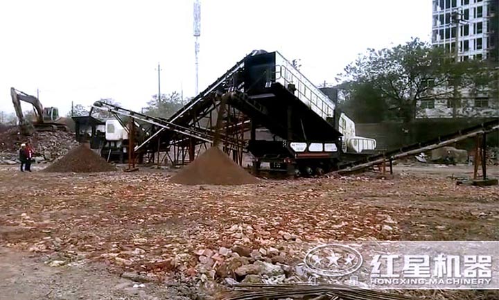建筑垃圾粉碎、篩分機現場全貌