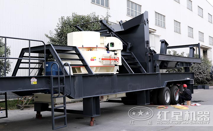 小型移動河卵石制砂生產一體機設備實拍