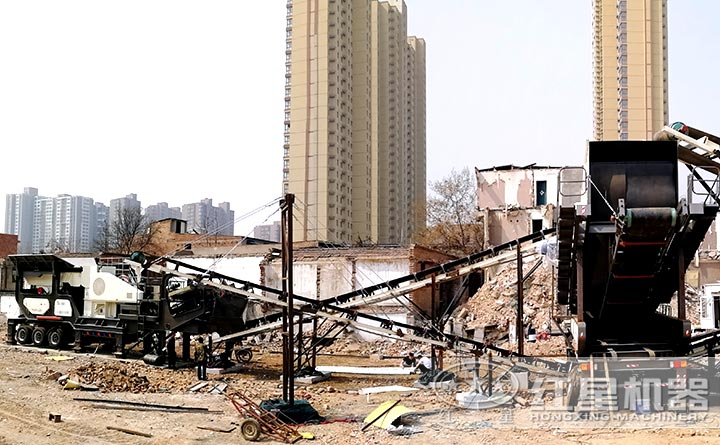 50噸/小時建筑垃圾破碎機用戶現場