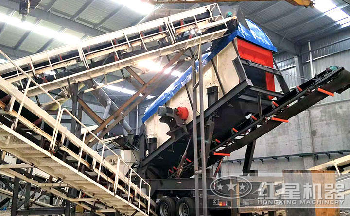 石塊流動碎沙機設備現場