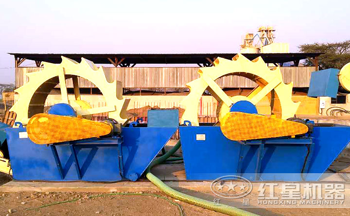 紅星山砂洗砂機現(xiàn)場展示