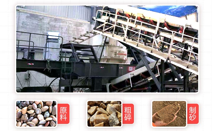 河卵石移動制砂機現場及物料展示