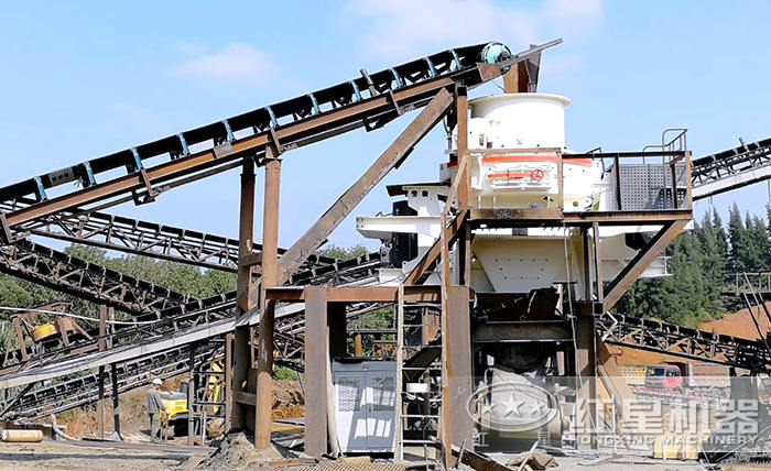 鵝卵石制砂生產現場