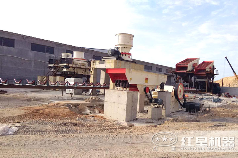 鵝卵石生產人工機制砂生產現場實拍